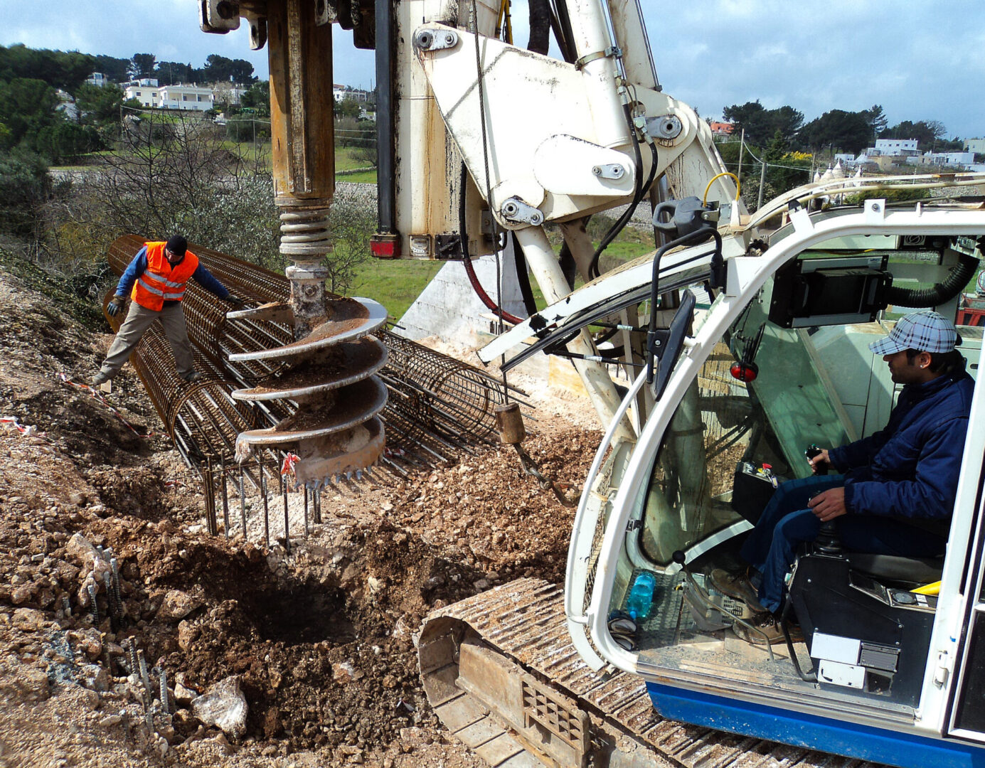 Heavy machinery at construction site